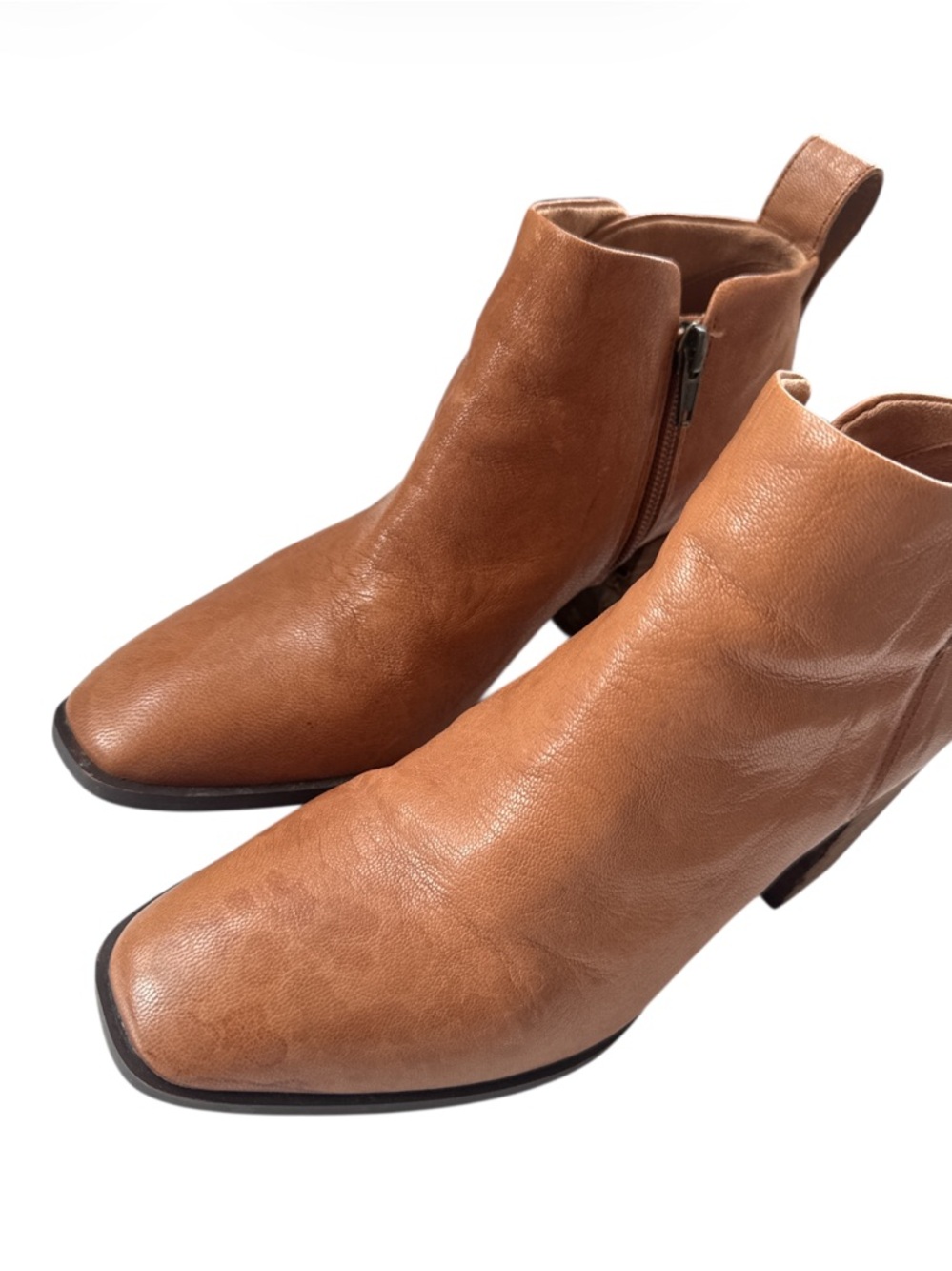 Vionic Cognac Suede Ankle Boot with Side Zip Size 7.5 - Picture 4 of 7